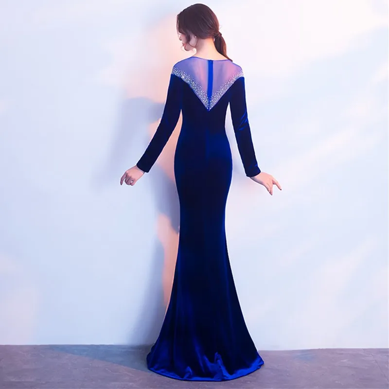 Ruthshen 2020 длинное Длина Выпускные платья Длинные рукава бисерные вечерние