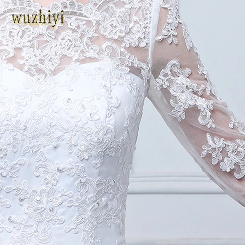 Свадебное платье-трапеция wuzhiyi винтажное свадебное платье на молнии с бусинами