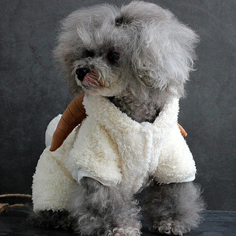 Funny Cute Goat Puppy Dog Hoodie Coat Clothes Autumn Winter Fleece Warm Cat Jackets Four Legs with Hat Pet Hoodies 10E | Дом и сад