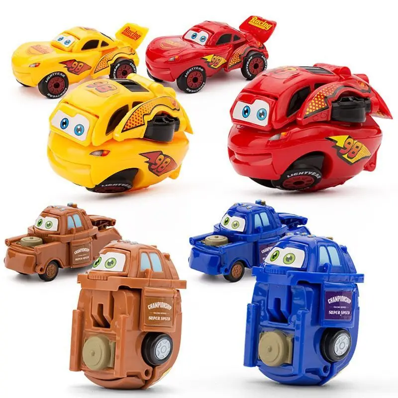 

Baby Toy Cars Children Model Mini Car Inertia Toy Vehicles Transformation Egg Shape Anti-Slip