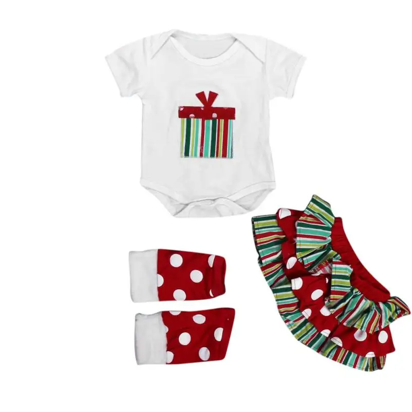 2017 Hot Sale Christmas Newborn Baby Boy Girl Clothes Romper Bodysuit Leg Warmer Outfits Y1014 BFOF | Детская одежда и обувь