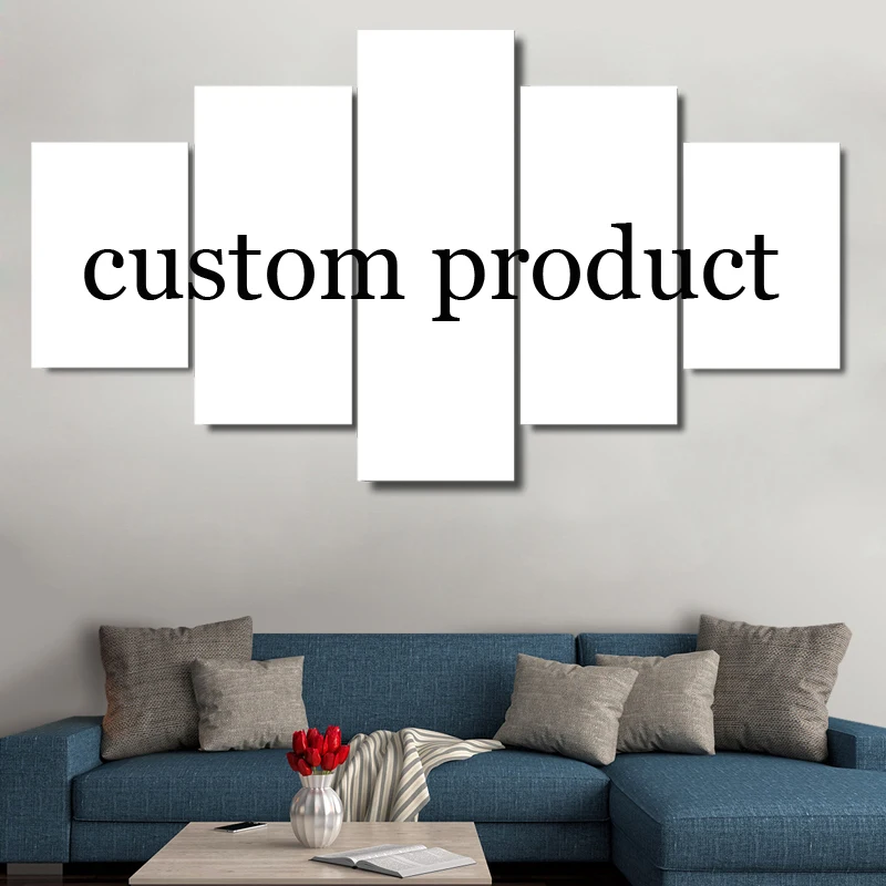 

Wall Poster Frames Canvas 5 Panel Custom Painting In Modular Print Cuadros Living Room Decoration Pictures Drop Shipping