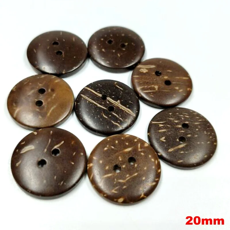 20MM 20pcs 20 штук/50 шт. 10/12/20/23/25/28/30 мм 7 Размеры натуральные кокосовые кнопки для одежды, аксессуары для шитья одежды поделки своими руками - Цвет: 20MM 20pcs