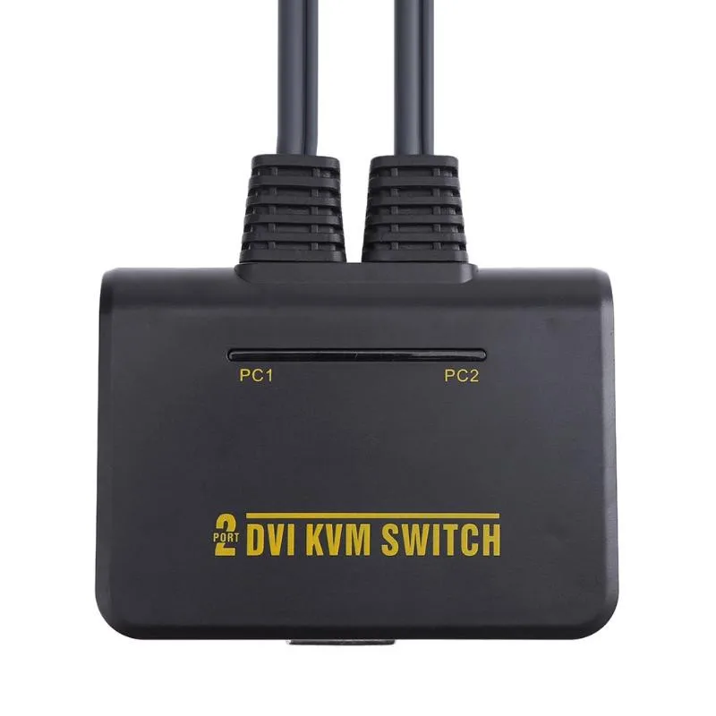 Коммутатор Dvi Kvm 2 порта Usb 0 в 1 с кабелем для аудио и видео монитора клавиатуры мыши