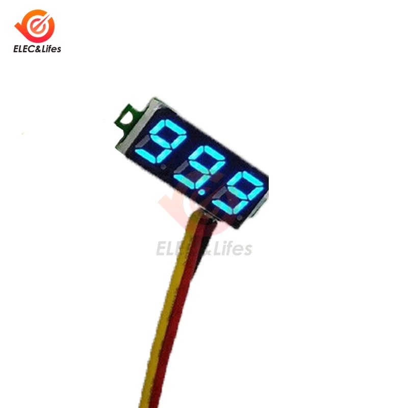 DC 0 V-100 V Мини 0,28 дюймов светодиодный цифровой вольтметр измеритель напряжения детектор напряжения монитор тестер панель автомобильный вольтметр 12V 24V красный зеленый