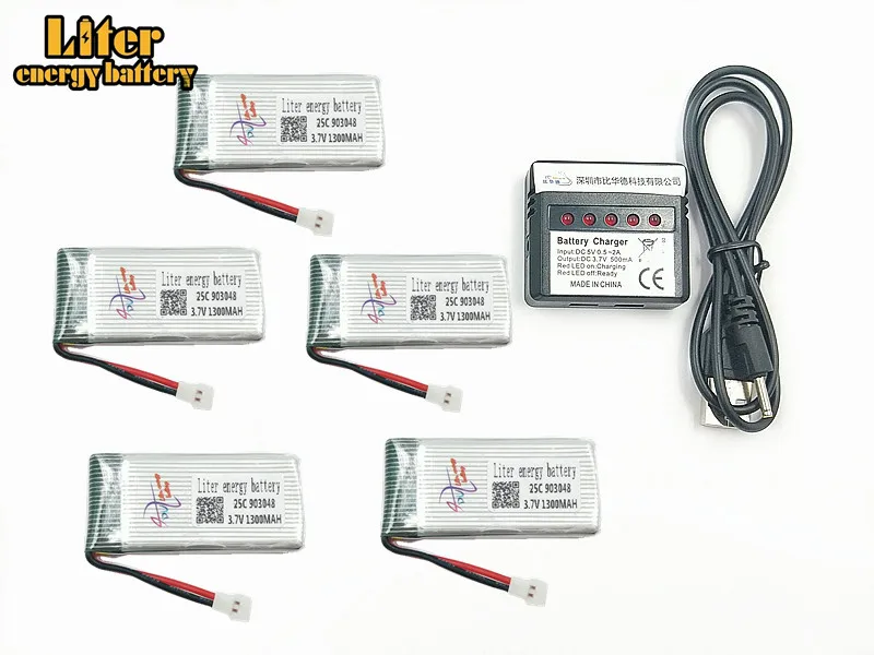 1300 mAh 3 7 V 903048 25c LiPo Батарея + USB разъем AC Зарядное устройство forX5SW X5SC X5 X5C