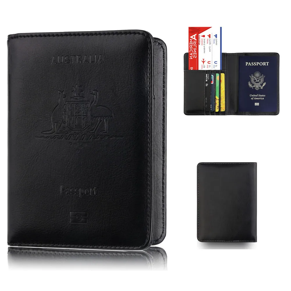 Australia Passport Holder PU Leather Covers for Australian Men Women AU Passports Travelling Document Organizer | Багаж и сумки