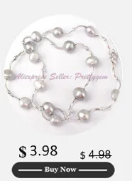 Free Shpping 6-8mm Natural Freeform Shape Cultured Pearl Gem Stone Beads White Silver Plated Fashoin Style Necklace 16 Inch