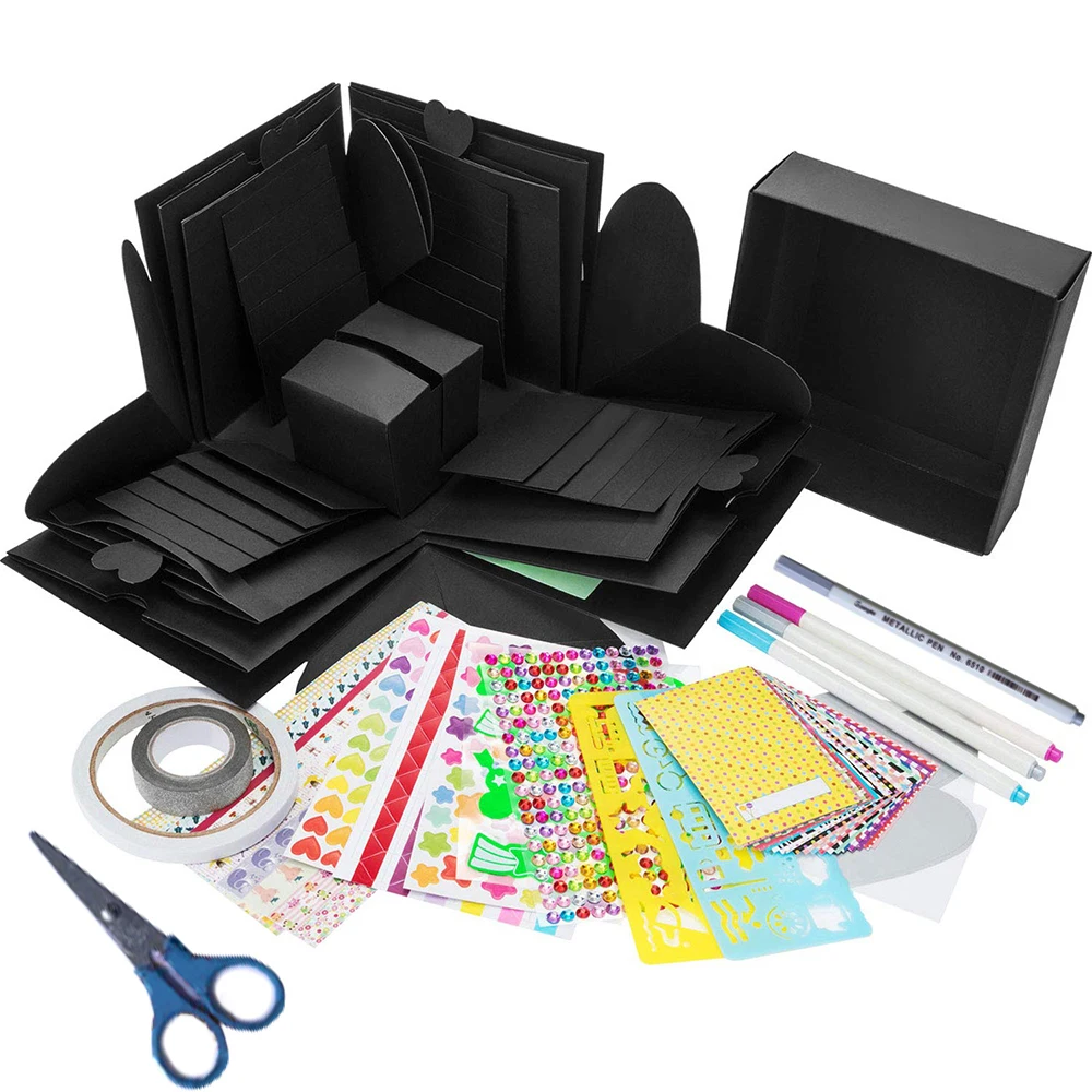 

Hexagon Surprise Explosion Box Scrapbook DIY Photo Album Scrapbook Album Gift Box For Valentine Wedding 3D Pop Up Card