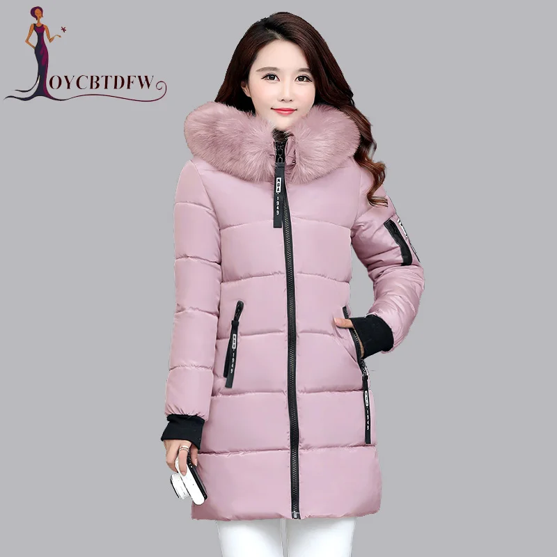 Зимняя женская парка теплая однотонная средней длины с капюшоном DD135 2018|cotton