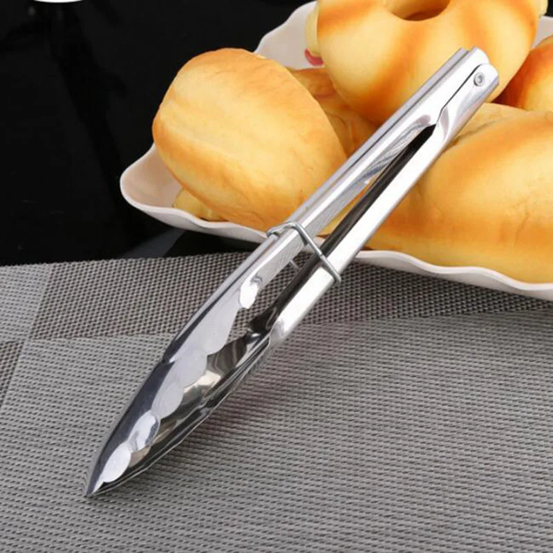 1Pc Stainless Steel BBQ Tongs Outdoor Camping Equipment Cookware Portable Clip Tablewares survival Cutlery|Столовые приборы для