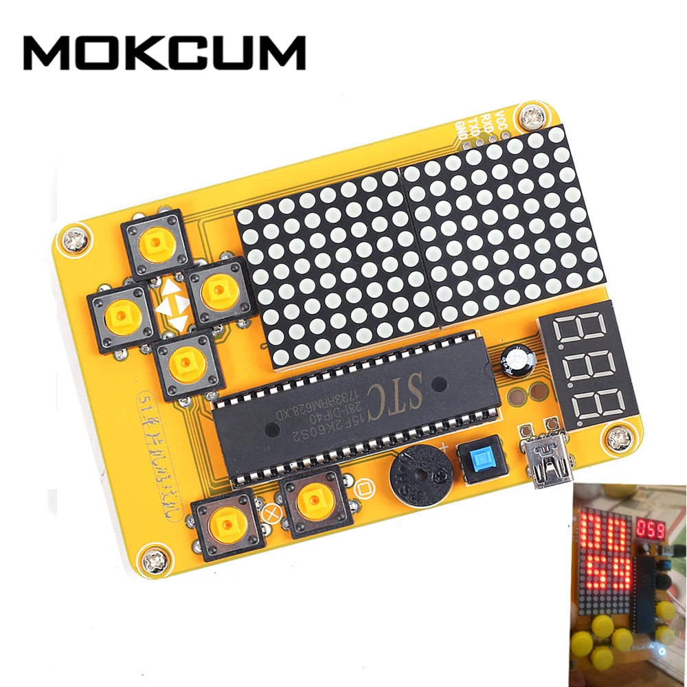 Набор для рукоделия Tetris Snake Plane Racing Game Kit DIY Electronics experit with Shell Button Control MCU