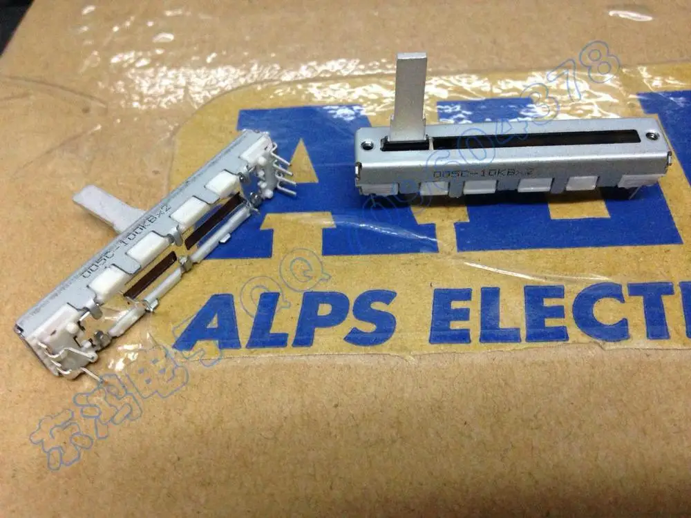 (2 шт./пакет). ALPS 4.5 см раздвижные потенциометра двойной B10KX2 15 мм вал |
