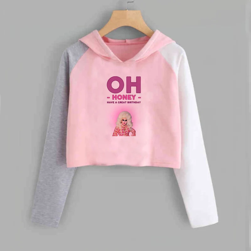 Женская толстовка с капюшоном Trixie Mattel Забавный короткий топ длинным рукавом |