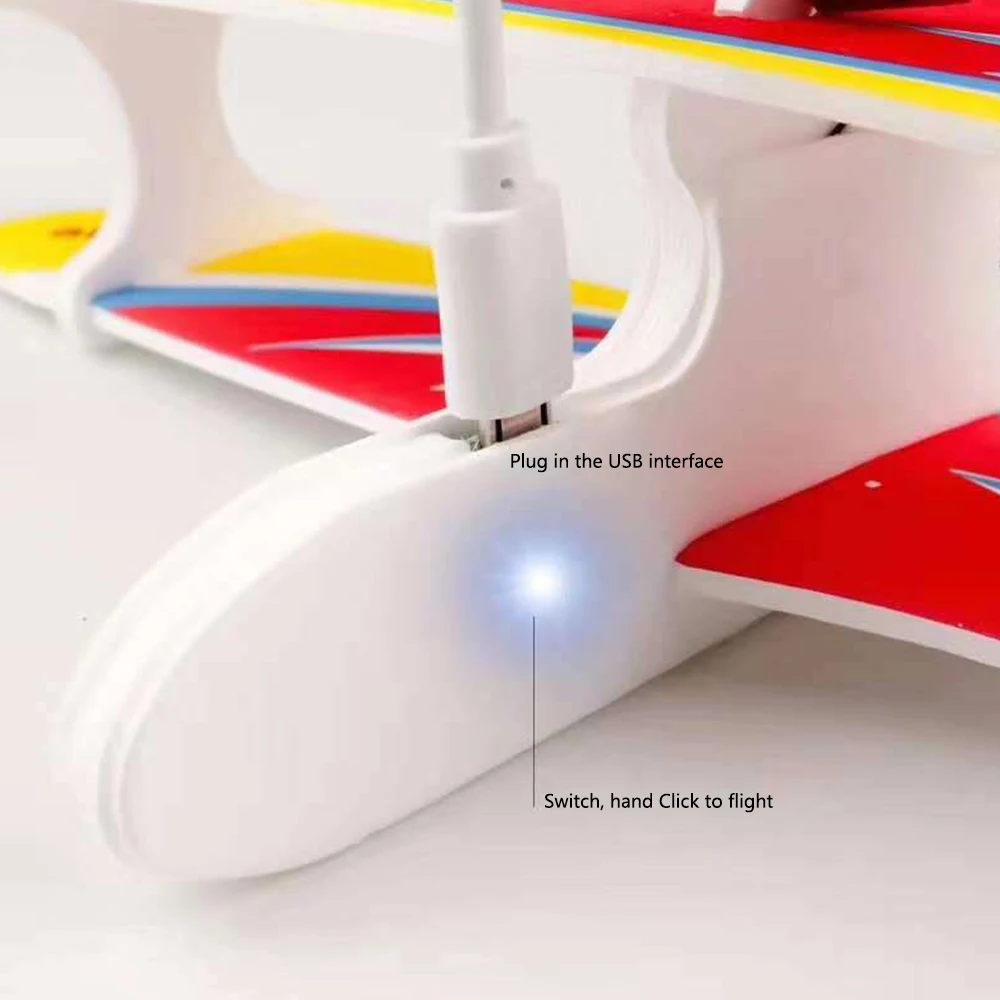 Детская игрушка Пена Самолет DIY Собранный ручной бросок USB зарядка сопротивление