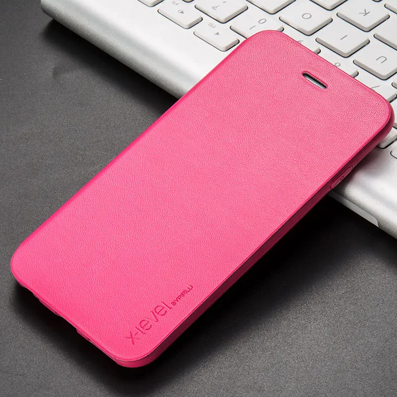 Роскошный ультра тонкий чехол для Apple iPhone 7, флип-чехол X, XR, 6, 7, 8 Plus, чехол из искусственной кожи для Apple iPhone XS Max, флип-чехол, iPhone X - Цвет: Rose