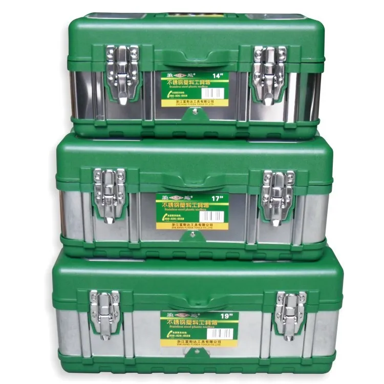 Multi function Stainless Steel Tool box Household Electrician Toolbox Vehicle tool case |