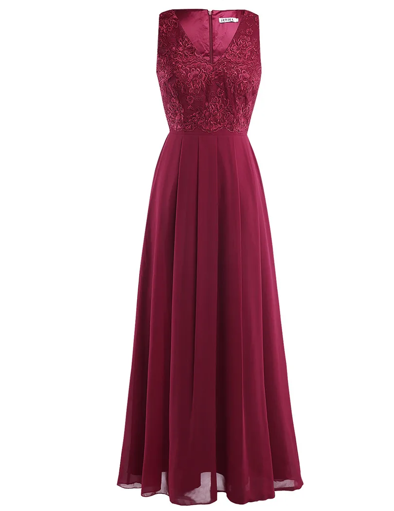 Для женщин пикантные нарядные Maxi dress Vestidos De Festa Longo; платье без рукавов с вышивкой шифоновое свадебное элегантное платье свадебное официальное платье