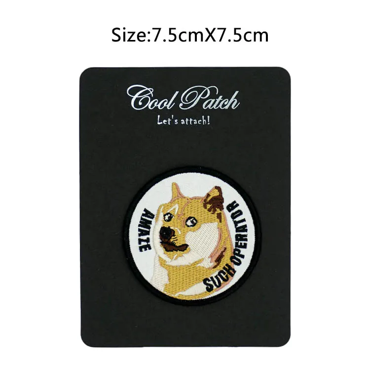 Нашивка с вышитым логотипом Doge нашивка петлей на застежке эмо гот панк рокабилли