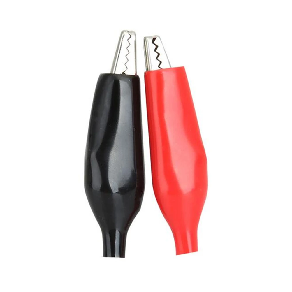 

50pcs/lot 36mm Metal Alligator Clip Crocodile Electrical Clamp for Testing Probe Meter Black and Red with Plastic Boot
