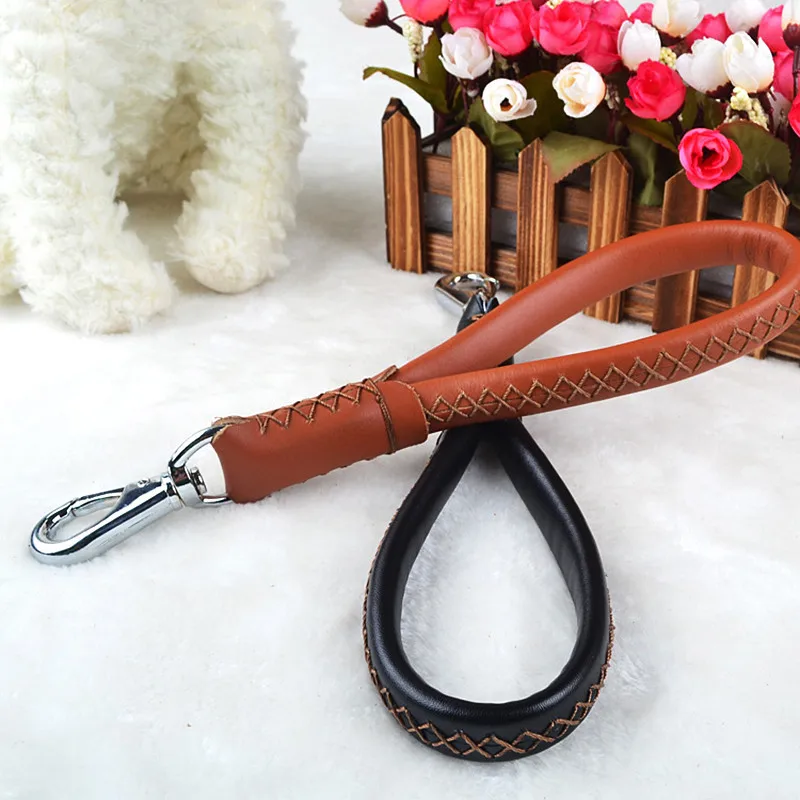 

1PC New Leather Dog Collars And Leashes High Quality Short Pet Leash Belt Traction Rope For Dogs Breed Accessories P20