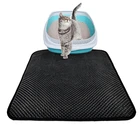 Двухслойный коврик для кошачьего туалета, водонепроницаемый нескользящий мат для котят, сетчатый, для чистки кошки, с фильтром