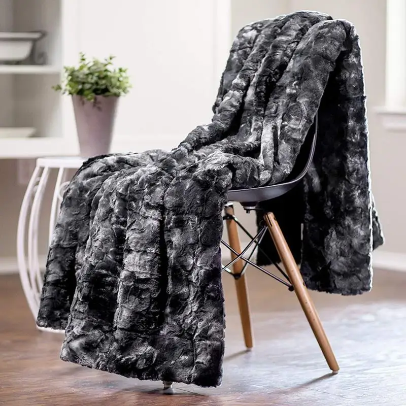 LOVINSUNSHINE Fluffy Rabbit Fur Plush Blanket Chunky Warm Sofa Twin Full Size Soft Mink Throw Couch Chair Bed Blankets | Дом и сад