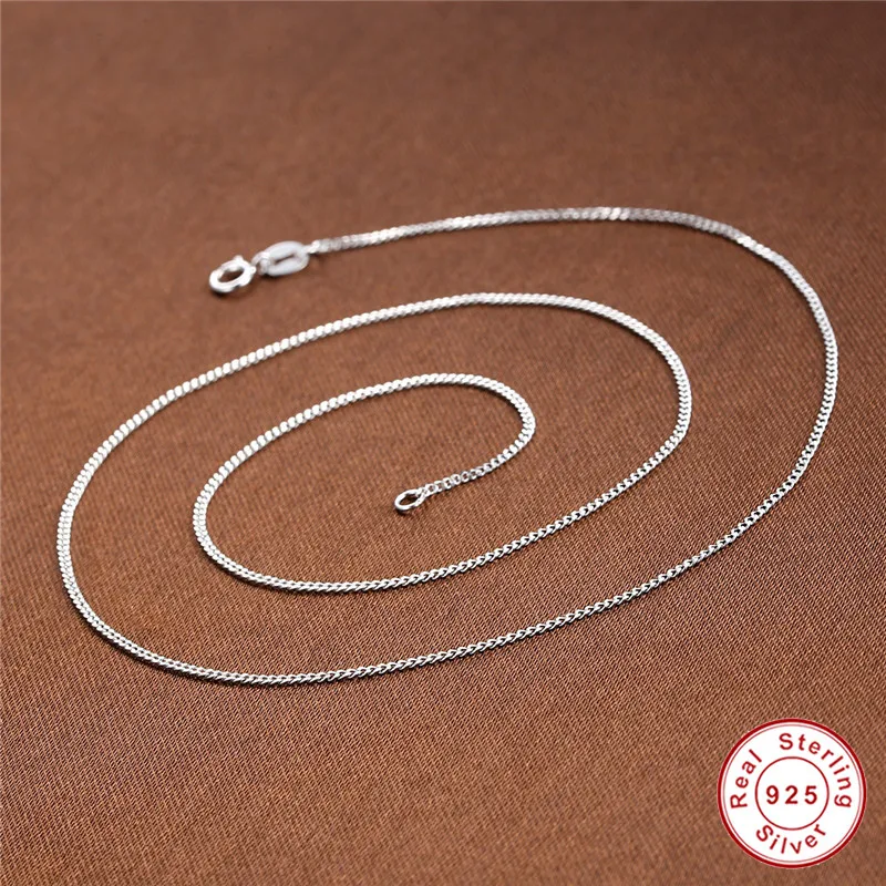 Authentic 925 Sterling Silver Classic Design Simple Necklace Chain for Women Original S925 Engagement Jewelry Bridal | Украшения и