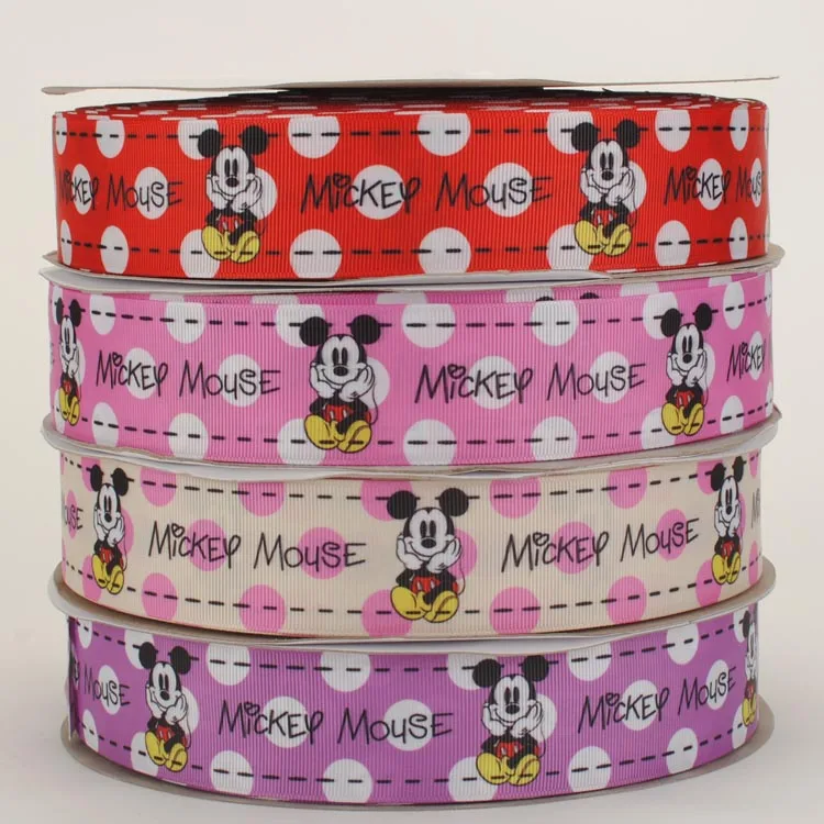 Новые продажи 50 ярдов 1/2 &quot38 мм Микки лента с рисунками мыши напечатанная grosgrain
