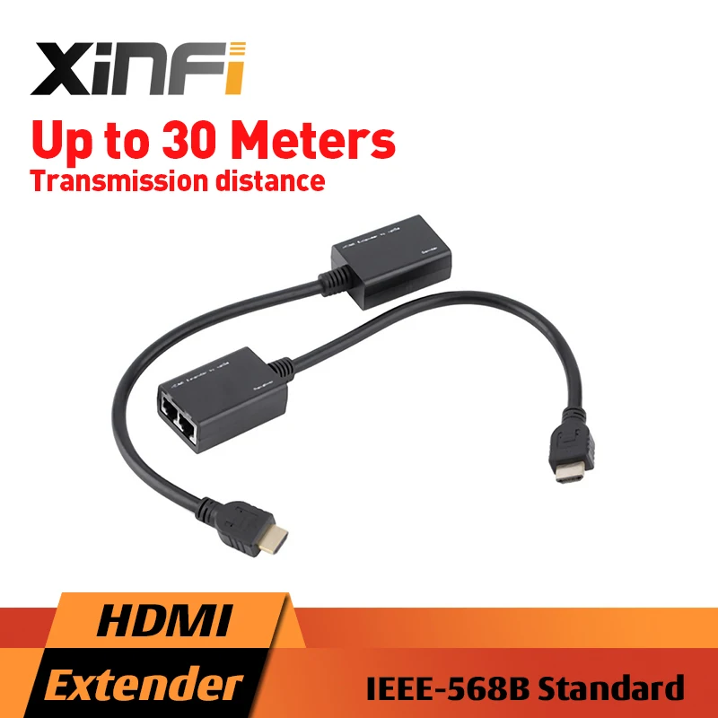 1 пара HDMI-удлинитель Xinfi для кабеля RJ45 CAT5e CAT6 LAN Ethernet | Безопасность и защита