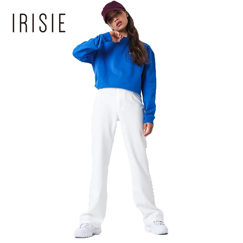 IRISIE Для женщин вышитые толстовка элегантный дизайн Pollovers экипажа шеи 2018 осень