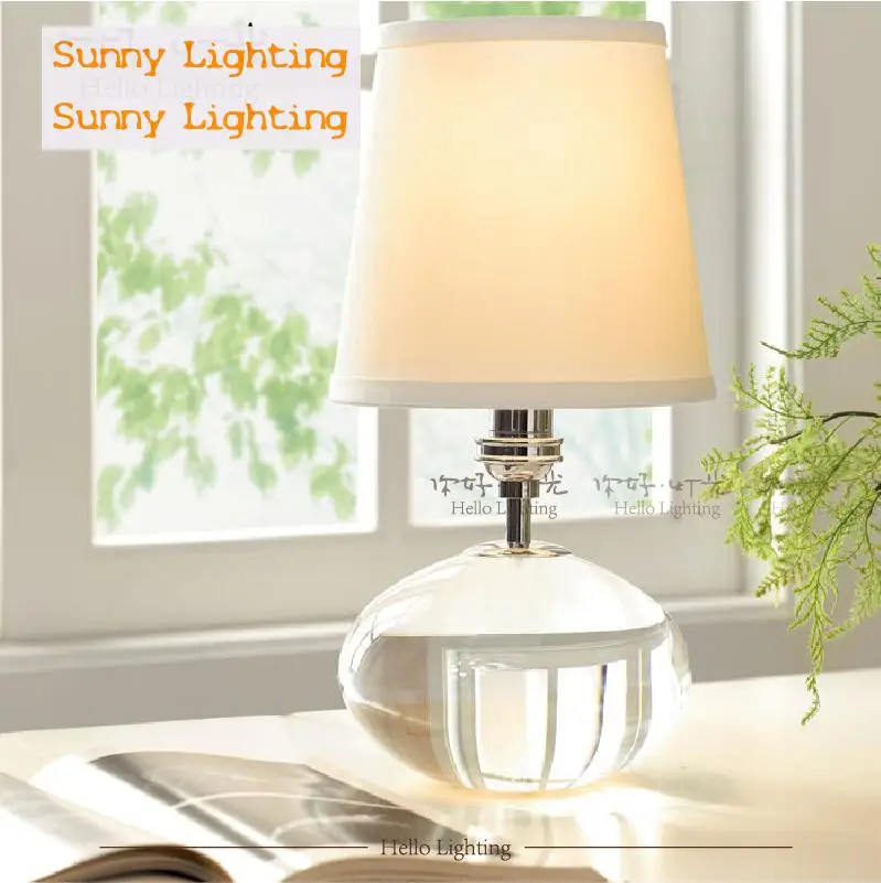 Большой Хрустальный шар Свадебная настольная лампа + белый оттенок Рождество