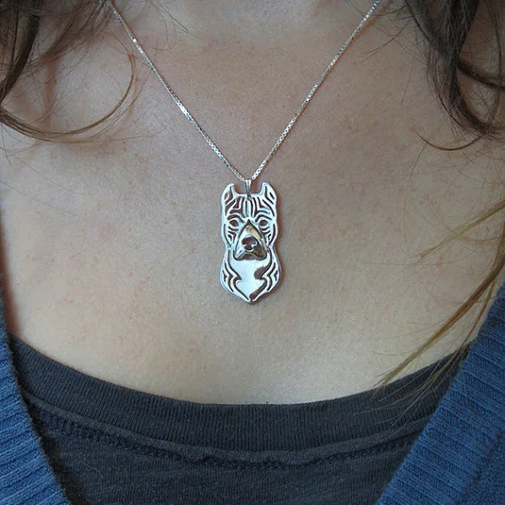 Американский стаффордширский терьер (Amstaff) ожерелье ювелирных изделий-тарелка