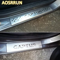 aosrrun stainless steel scuff plate door sill 4pcsset car accessories for renault captur 2014 2015 car styling