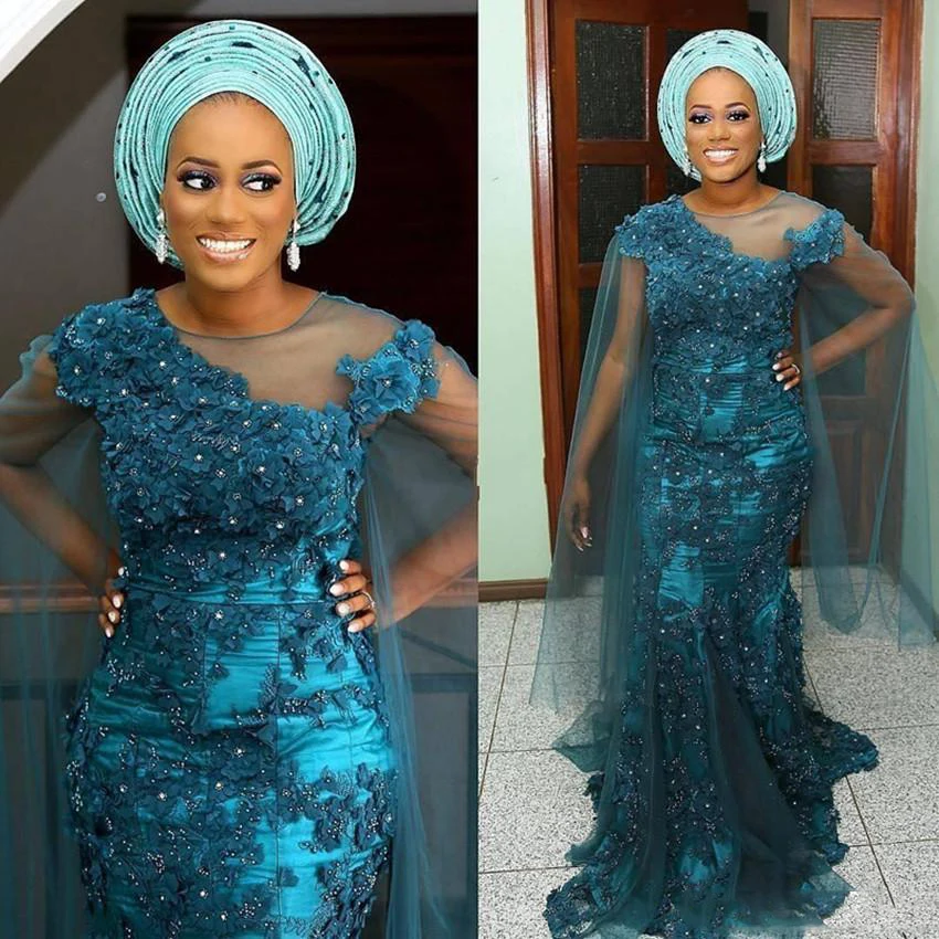Aso Ebi вечерние платья длинное нигерийское официальное платье Mermid элегантное