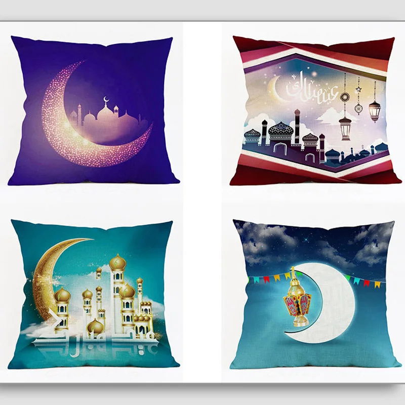 2019 45x45cm Islam Culture Element Moon Muslim Festival Ramadan Kareem Theme Pillow Case Cover Home Sofa Waist Cushion EID | Дом и сад