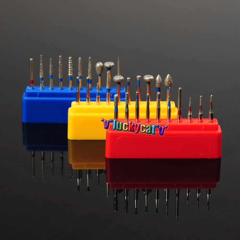

30Pcs Dental High Speed 1.6mm Diamond FG Burs For Polishing Smoothing 10Pcs/set With Assorted Color