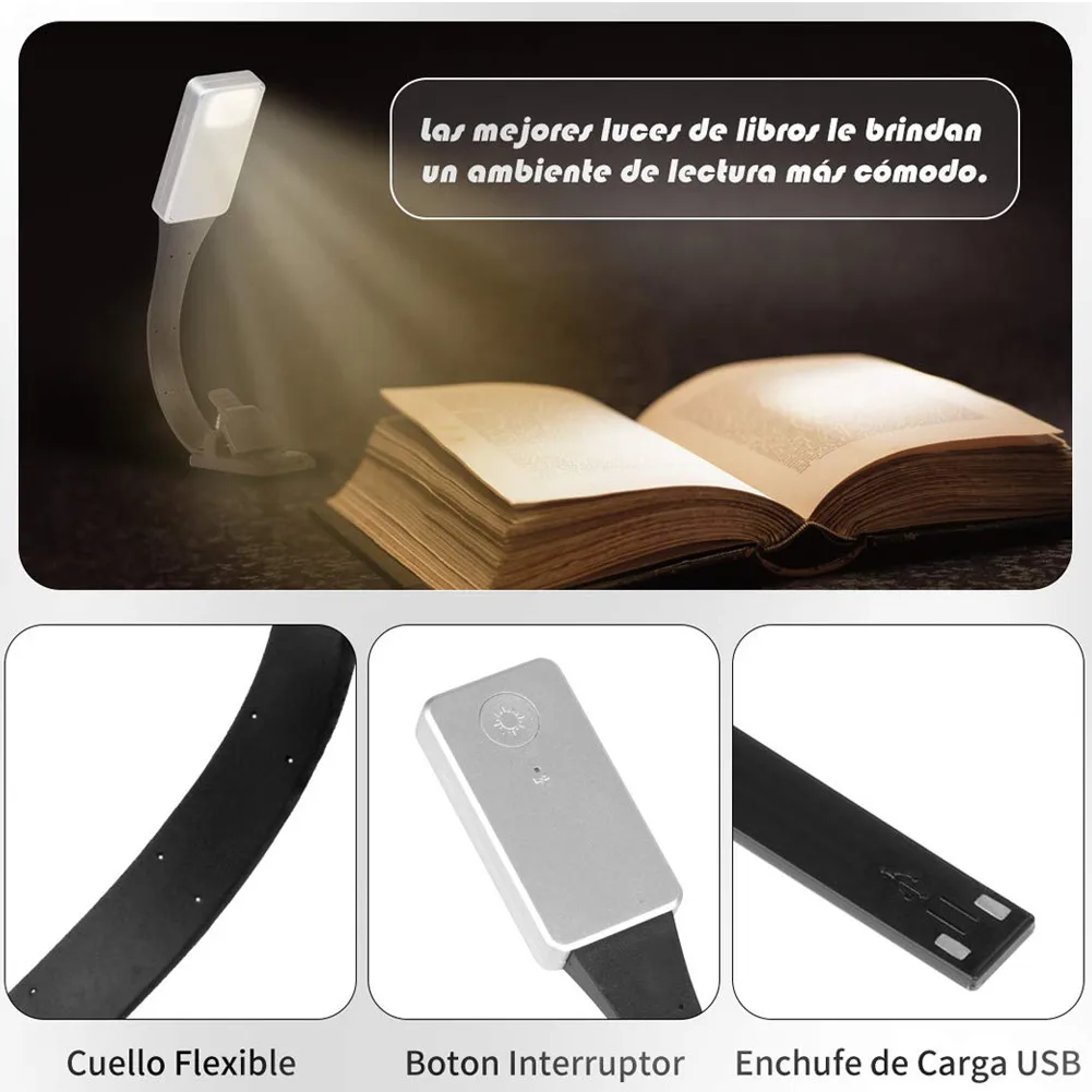 Новый мини USB LED лампа для чтения книга клип 3 цвета яркость 360 градусов