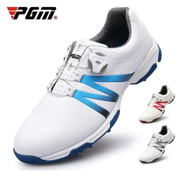 

2019 PGM golf shoes men's waterproof shoes Double patent Rotating shoelaces 3D printing microfiber leather
