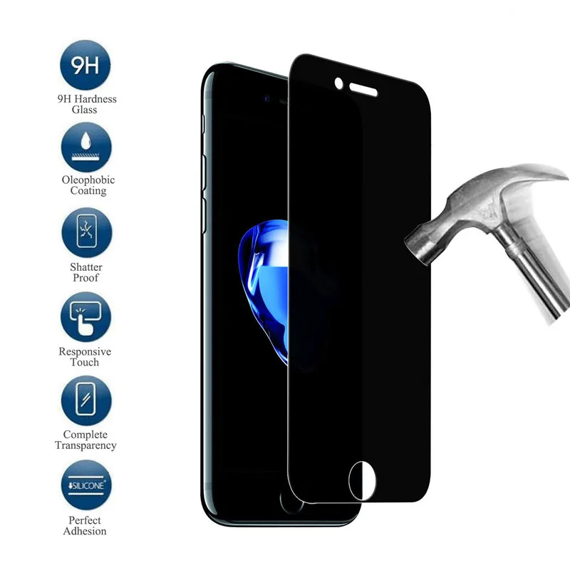 Антишпионское 2.5D Закаленное стекло для iPhone 7 Plus 6 6s защита конфиденциальности