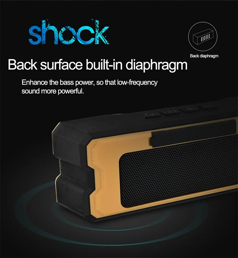 Водонепроницаемый динамик FELYBY/ударопрочный/пыленепроницаемый сабвуфер