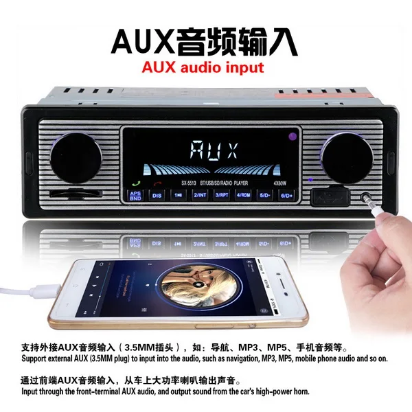 DHL или FedEx 50 шт. 12 в Bluetooth Авто Радио 1DIN стерео аудио MP3 плеер fm-радио приемник Поддержка Aux вход SD USB