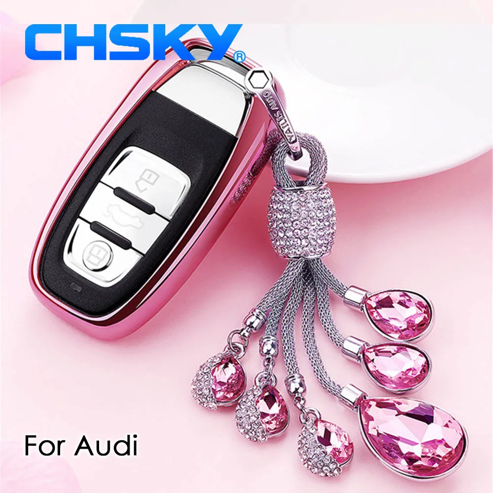 CHSKY TPU чехол для Audi A4 A5 A6 A7 Q5 Q7 S5 s6 Чехлы автомобильных ключей автомобильные