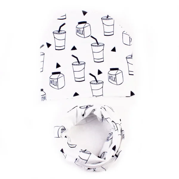 2 шт./компл. детский зимний теплый комплект: шапка + шарф милые шапочки для