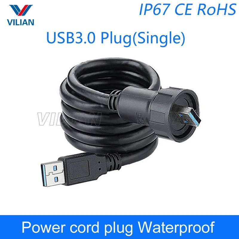 Водонепроницаемый USB разъем IP67 1 м шнур питания 2 0 USB3.0 удлинитель типа папа