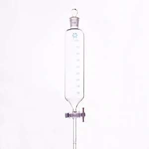 Разделительная Воронка цилиндрической формы, стандартная заземляющая горловина, емкость 500 мл, соединение 2429, клапан переключения из ПТФЭ