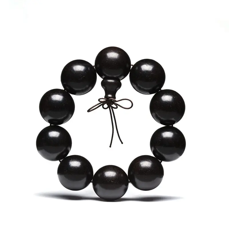 Nautral Ebony браслет для большого человека буддийский черный сандаловое дерево