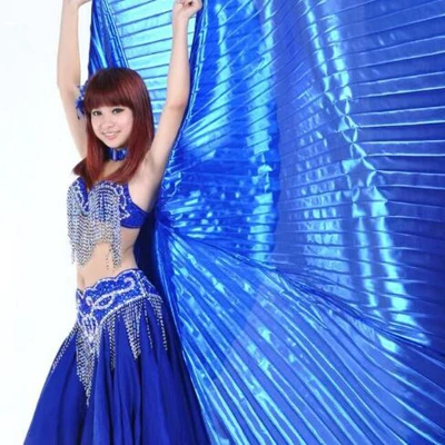 royal blue Bazzery крылья для танца живота женские Isis с крыльями для танца живота танцевальные Угловые Крылья Золото Серебро для взрослых девочек 10 цветов(без палочек - Цвет: royal blue