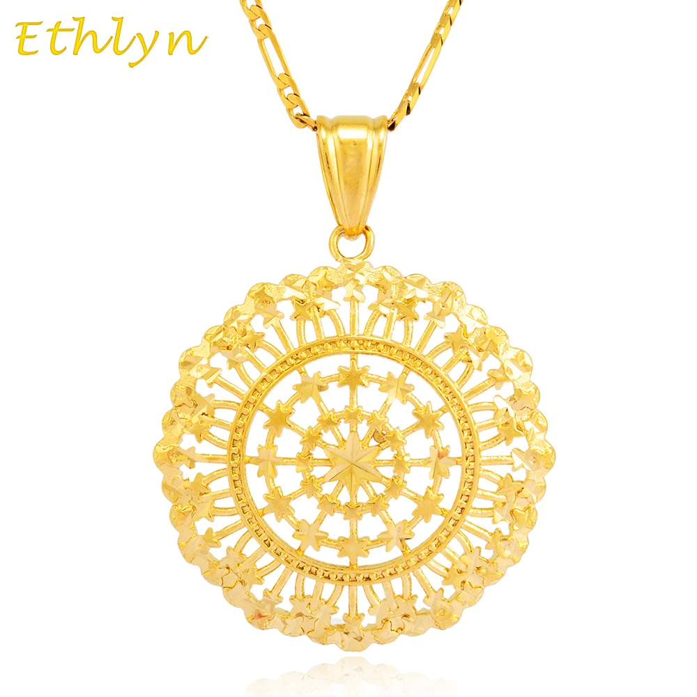 

Ethlyn унисекс модные золотые ожерелья и подвески полые круглые подвески модные ювелирные аксессуары P086