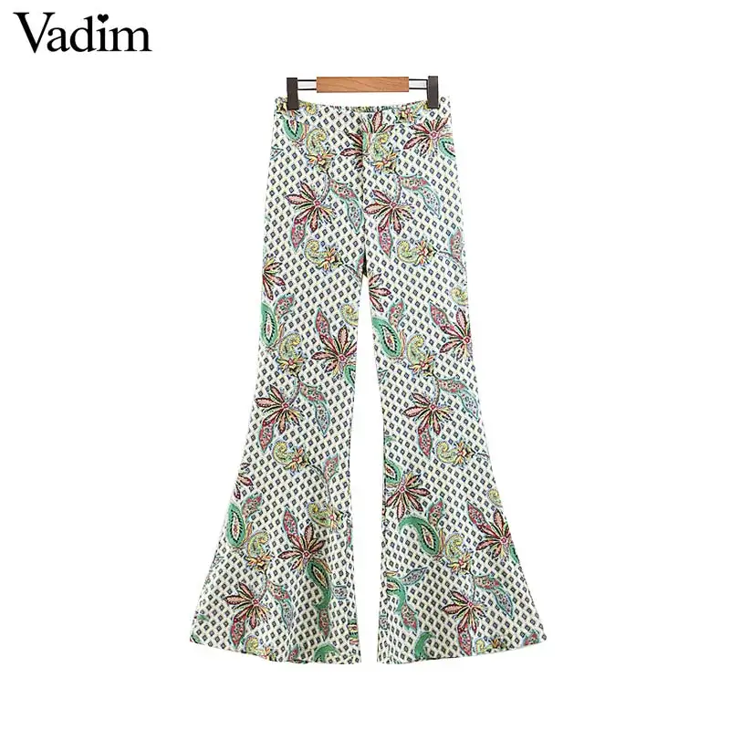Вадим для женщин стильные ретро pasiley цветочные ботинки с принтом брюки